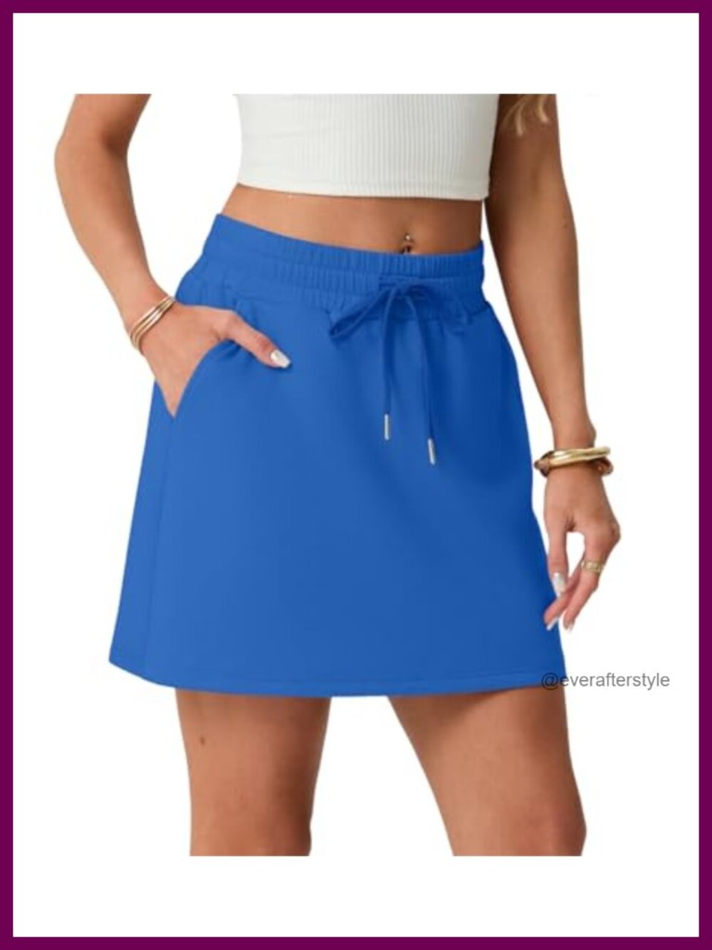 Women's Active Skort with Built-in Shorts, 3 Pockets, Drawstring, Tennis Golf